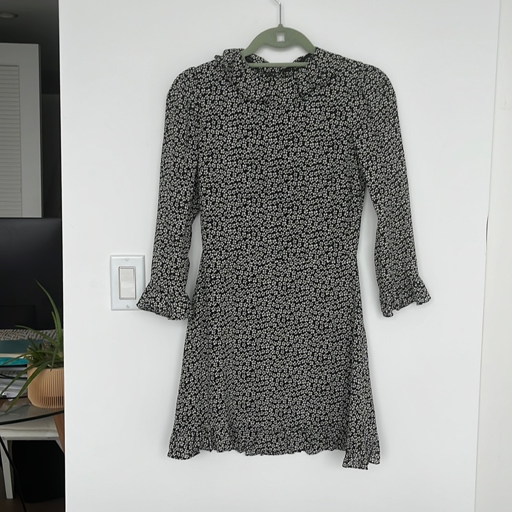 Reformation Navy Daisy Mini Dress